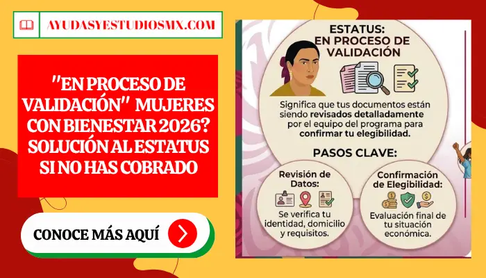 ¿Qué significa "En Proceso de Validación" en Mujeres con Bienestar 2026? Solución al estatus si no has cobrado