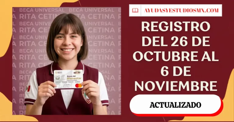 Beca Rita Cetina octubre 2026: registro del 26 de octubre al 6 de noviembre, requisitos y montos
